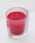 Red Votive Table Candle in Clear Glass Holder - Small